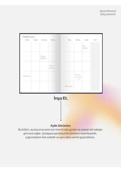 Daily Planner - A5 Süresiz Aylık, Haftalık ve Günlük Planlayıcı - Siyah
