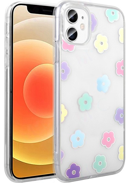 Apple iPhone 11 Uyumlu Şeffaf Renkli Figürlü Folk Kılıf Sert Kapak