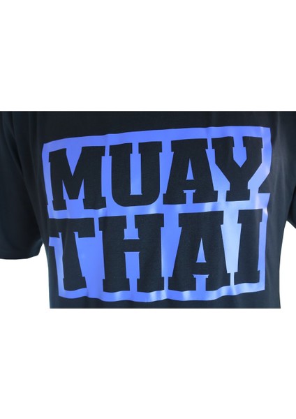 TX8521 Muaythai Tişört Mavi Basklı Muay Thai Tişörtü modelleri