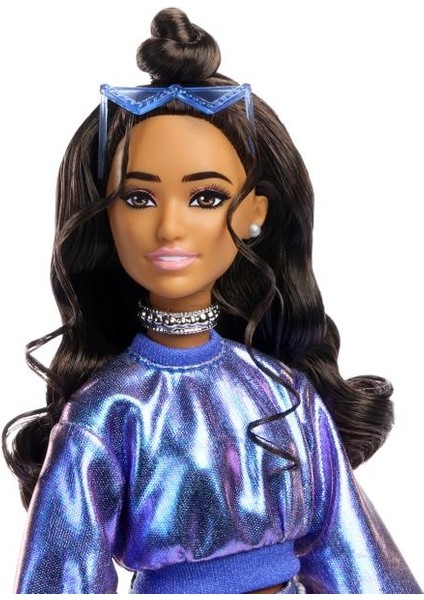 Deluxe Style, Metalik Mavi Elbiseli Bebek JFP42