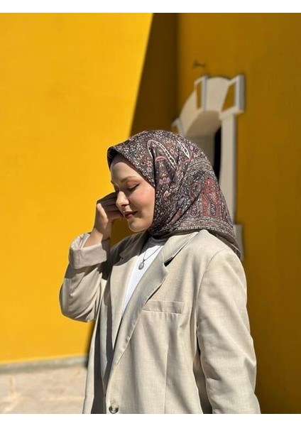 Soft Pamuk Etnik Desen Eşarp Kahverengi fiyatları