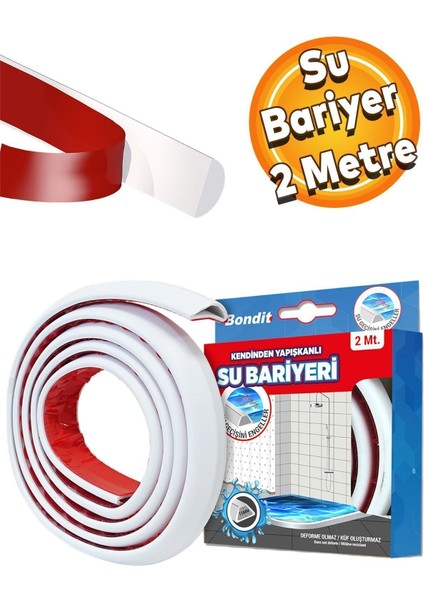 2 Metre Su Bariyeri Kapı Altı Sızdırmaz Su Tutucu Yapışkanlı Slikon Bant Bandı