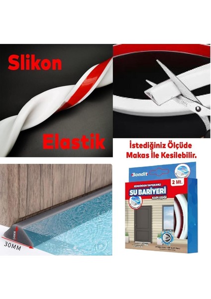 2 Metre Su Bariyeri Kapı Altı Sızdırmaz Su Tutucu Yapışkanlı Slikon Bant Bandı indirimleri