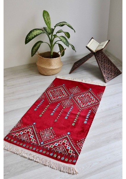 Kilim Desenli Astarlı Lüks Seccade S1020 Krımızı fiyatları