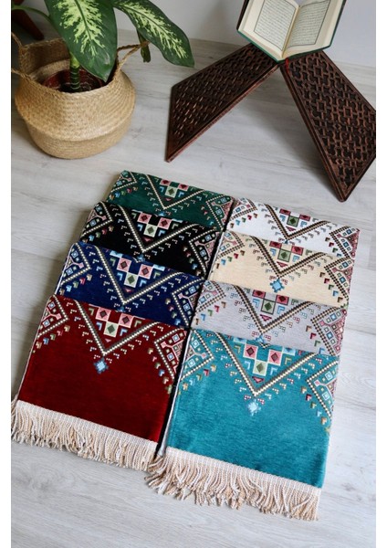 Kilim Desenli Astarlı Lüks Seccade S1020 Krımızı