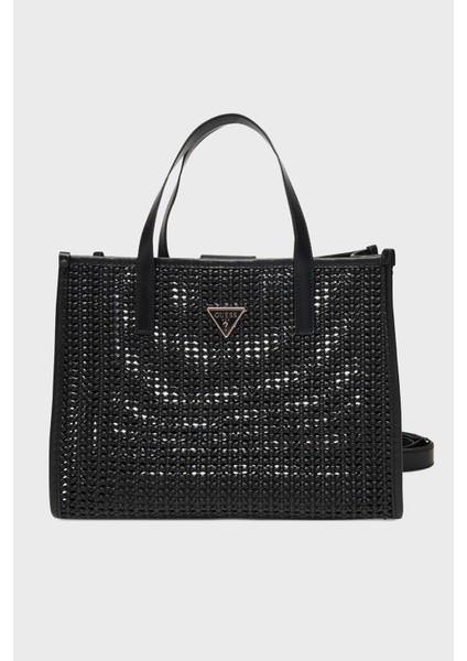 Brigitta Logolu Çıkarılabilir Askılı Dokuma Çanta HWWZ7206230 Bayan Çanta HWWZ72 06230 Bla