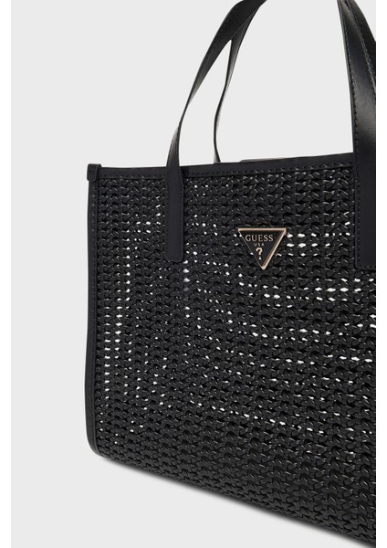 Brigitta Logolu Çıkarılabilir Askılı Dokuma Çanta HWWZ7206230 Bayan Çanta HWWZ72 06230 Bla