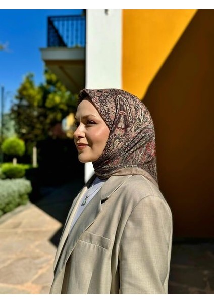 Soft Pamuk Etnik Desen Eşarp Vizon fiyatları