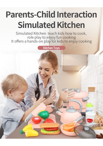 Çocuk Mutfağı Playset, 43 Adet Ses Işığı ve Müzik Dokunma Fonksiyonlu Rol Yapma Seti, 3-8 Yaşındaki Çocuklar Kızlar Için Eğlenceli Doğum Günü (Yurt Dışından) modelleri