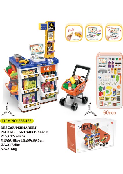 Çocuk Mutfağı Playset, 60 Adet Rol Yapma Oyunu Seti ile Mutfak Playset, 3-8 Yaşındaki Çocuklar Kızlar Için Eğlenceli Doğum Günü (Yurt Dışından)