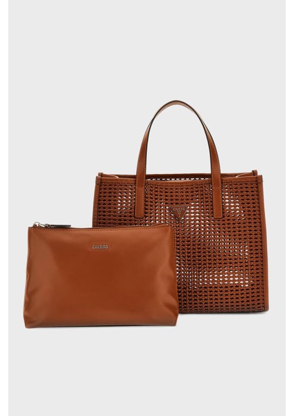 Brigitta Logolu Çıkarılabilir Askılı Dokuma Çanta HWWZ7206230COG Bayan Çanta HWWZ7206230 Cog