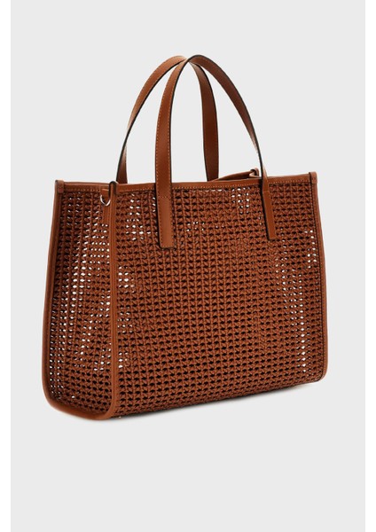 Brigitta Logolu Çıkarılabilir Askılı Dokuma Çanta HWWZ7206230COG Bayan Çanta HWWZ7206230 Cog