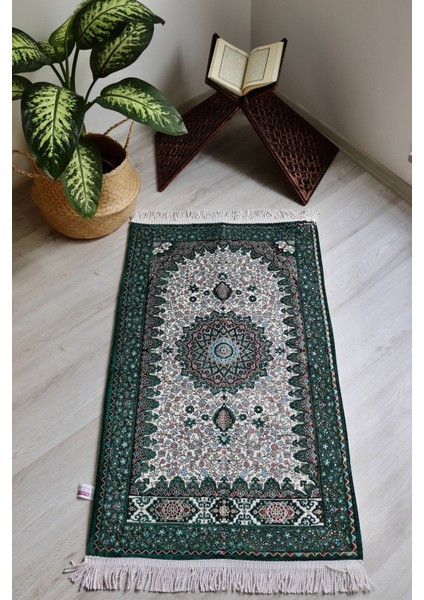 Osmanlı Desen Astarlı Lüks Seccade S1018 Yeşil
