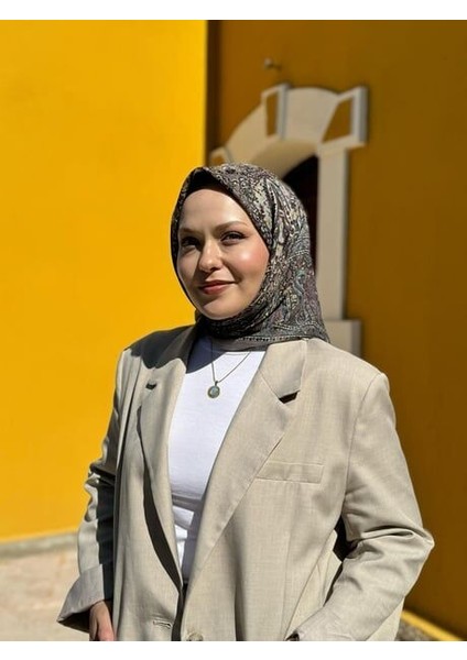 Soft Pamuk Etnik Desen Eşarp Füme fiyatları