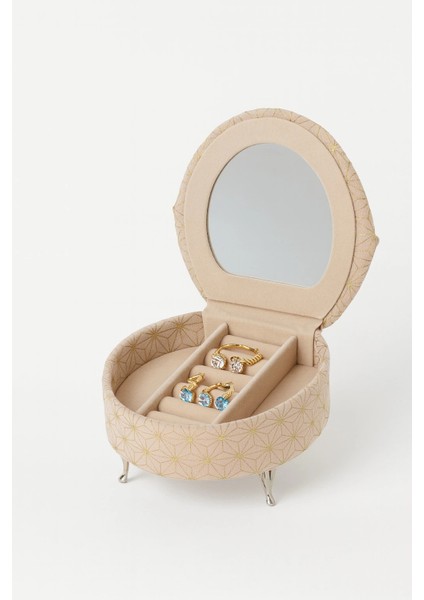 Berjer Figürlü Kadife Desenli Takı Bijuteri Mücevher Kutusu Biblo 16cm Krem Ithal Ürün indirimleri