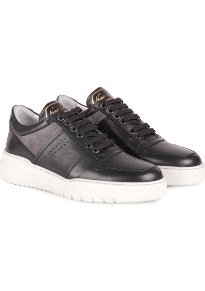 4705 Deri Erkek Sneaker Ayakkabı Siyah modelleri