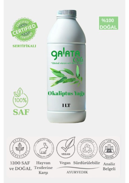 Okaliptus Uçucu Yağı ( Eucalyptus Globulus Essential Oil) %100 Saf ve Doğal 1 Lt