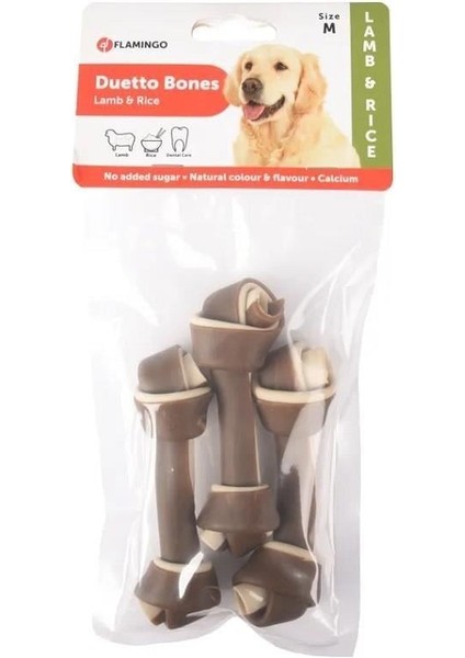 Duetto Kuzu Ve Pirinçli Düğümlü Köpek Kemiği Medium 120 gr 3 lü fiyatları
