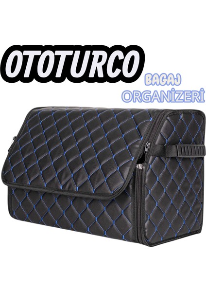 Bagaj Organizeri(Bagaj Düzenleyici),ototurco Bagaj Çantası,premium Araç Içi Düzenleyici(Siyah-MAVİ)
