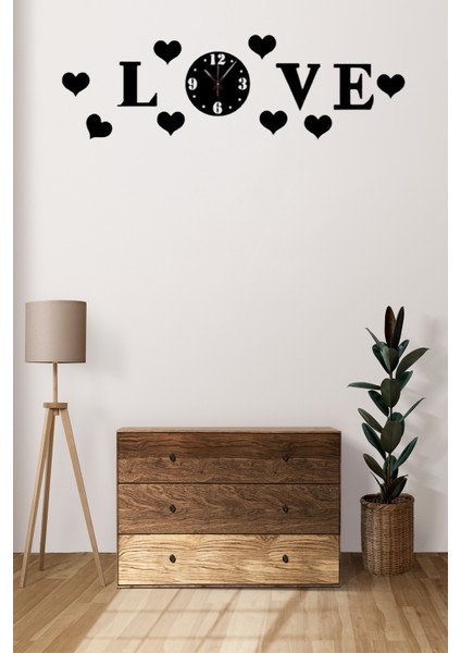 LOVE Duvar Saati Mdf Duvar Dekorasyon Lazer Kesim fırsatları