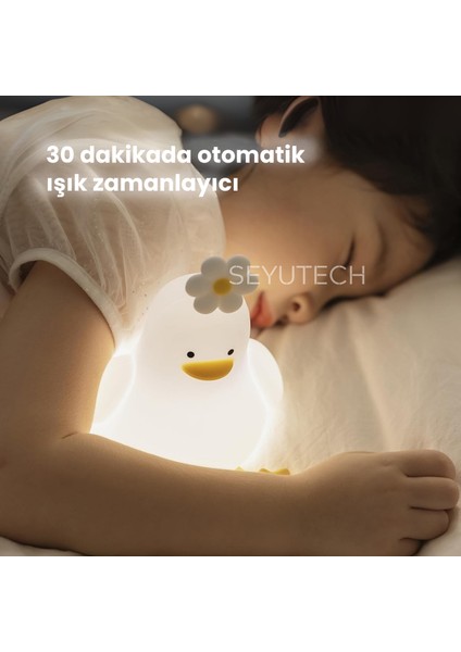 Ördek Figürlü Renkli Şarj Edilebilir Dokunmatik Gece Lambası Çocuk Bebek Hediyelik Lamba fiyatları