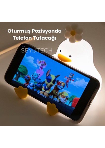 Ördek Figürlü Renkli Şarj Edilebilir Dokunmatik Gece Lambası Çocuk Bebek Hediyelik Lamba indirimleri