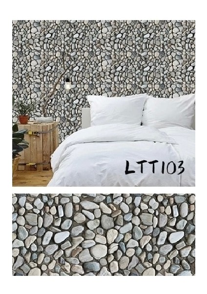 Çakıl Taşı Desenli Yapışkanlı Kaplama Kağıdı Büyük Boy 3 Metre