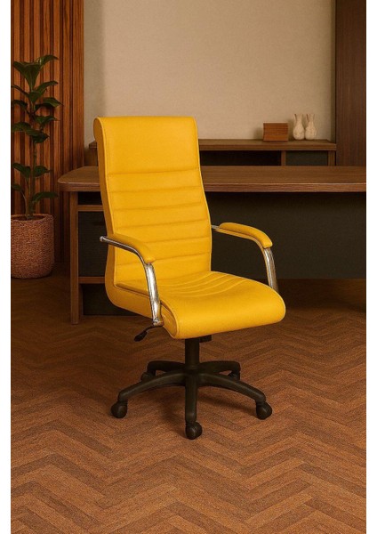 Staryo Sarı Bilgisayar Koltuğu – Ergonomik Bel Destekli, Ayarlanabilir Yükseklikli