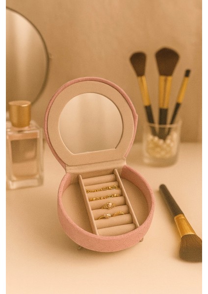 Berjer Figürlü Kadife Desenli Takı Bijuteri Mücevher Kutusu Biblo 16cm Pembe Ithal Ürün modelleri