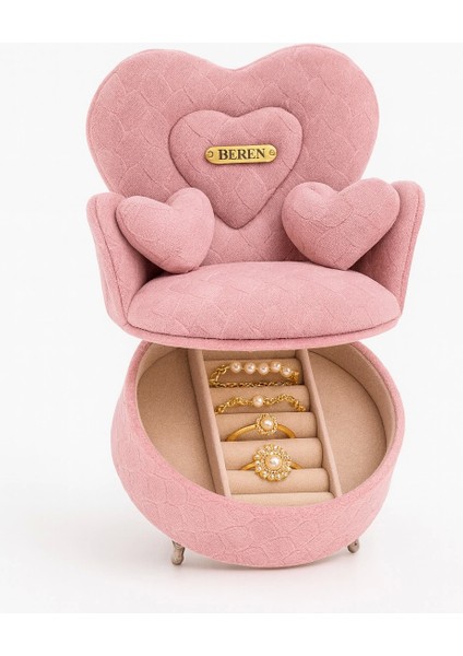 Berjer Figürlü Kadife Desenli Takı Bijuteri Mücevher Kutusu Biblo 16cm Pembe Ithal Ürün fırsatları
