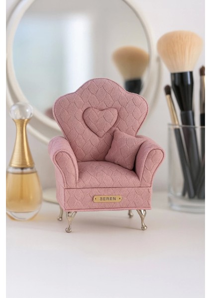 Berjer Figürlü Kadife Desenli Takı Bijuteri Mücevher Kutusu Biblo 15cm Pembe Ithal Ürün