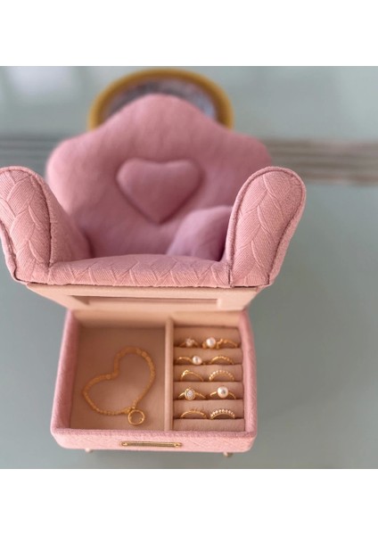 Berjer Figürlü Kadife Desenli Takı Bijuteri Mücevher Kutusu Biblo 15cm Pembe Ithal Ürün indirimleri