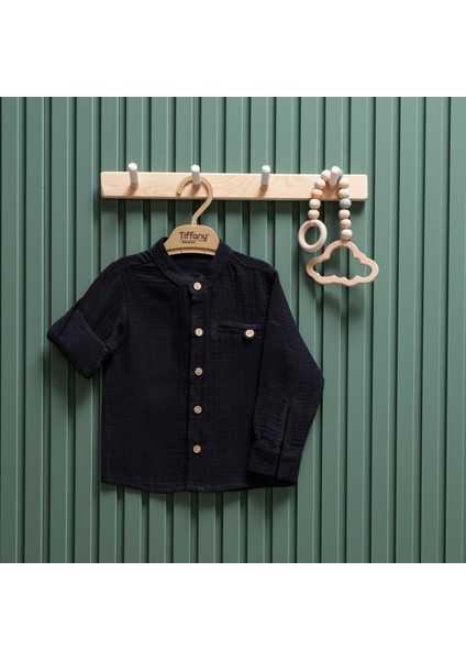 Müslin Theme Hakim Yaka Uzun Kol Gömlek 26120