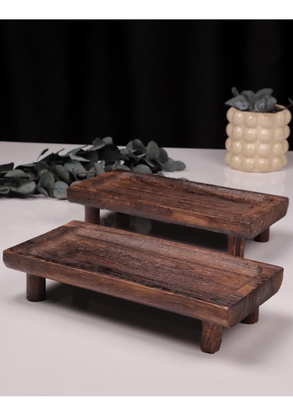 2 Parça Pavlonya Noble Ahşap Sunum ve Servis Seti – Dikdörtgen Servis Tabakları