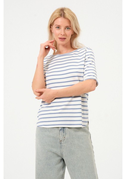 Kadın Çizgili Tişört Oversize T-Shirt fiyatları