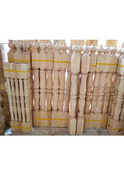 Ahşap Merdiven Baba – 95 cm Çam Dekoratif Başlangıç ve Bitiş Direği (15’li Set) modelleri