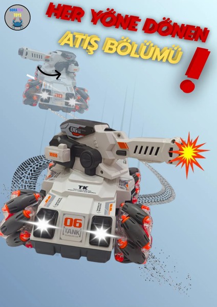 2.4ghz Uzaktan Kumandalı Tank - Duman Modlu, Atan, 360 Dönen, Parmak ve Kumanda Kontrollü fiyatları