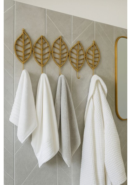 Leafy Gold El Örgü Duvar Askısı
