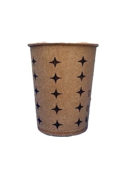 Desenli Kraft 7 Oz Karton Bardak 50'li Paket