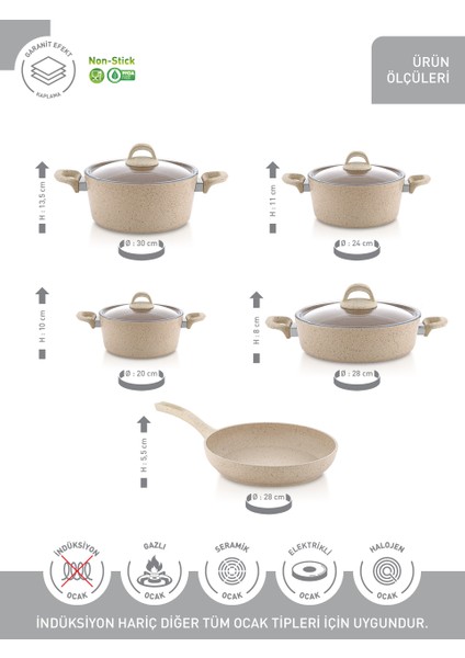 Granit 9 Pcs Beren Cam Kapaklı Set fiyatları
