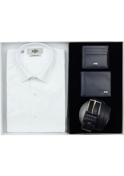 4'lü Kemer & Cüzdan & Kartlık & Gömlek Seti