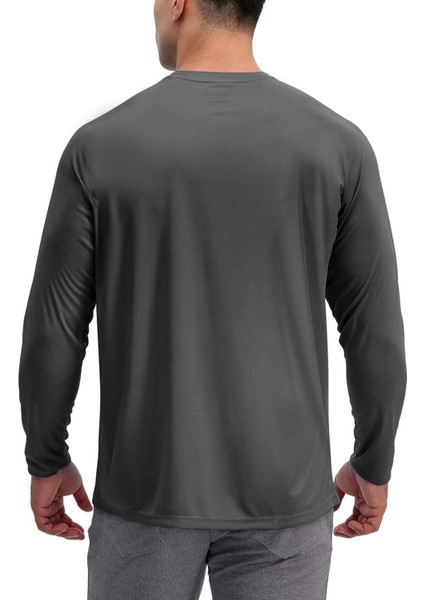 Erkek Antrasit Basic Uzun Kollu Tişört Sporcu Body T-Shirt fiyatları