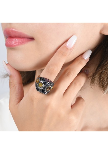 5.92 Karat Pırlanta Safir Yüzük, Gerçek Pırlanta, Sertifikalı Mücevher fiyatları