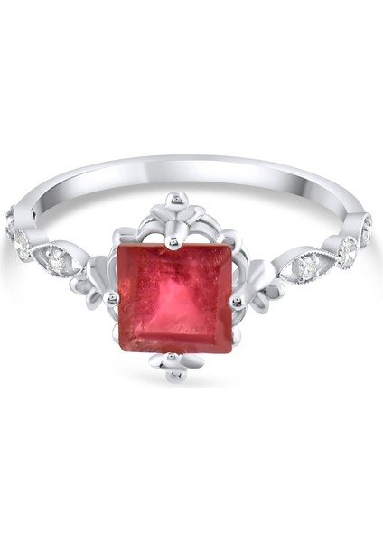 0.78 Karat Pırlanta Rhodolite Yüzük, Gerçek Pırlanta, Sertifikalı Mücevher fırsatları