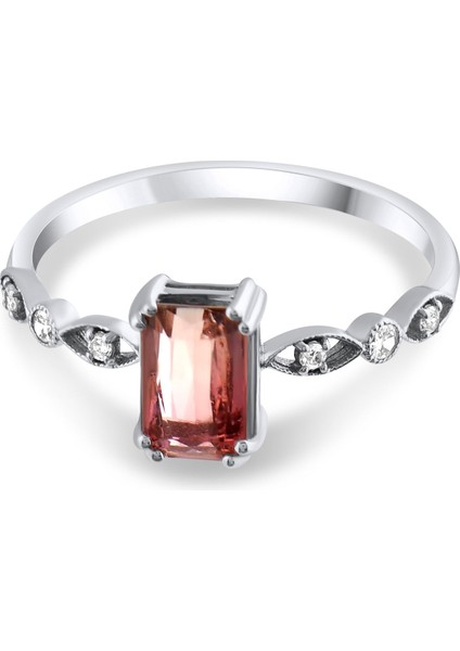 0.88 Karat Pırlanta Rhodolite Yüzük, Gerçek Pırlanta, Sertifikalı Mücevher