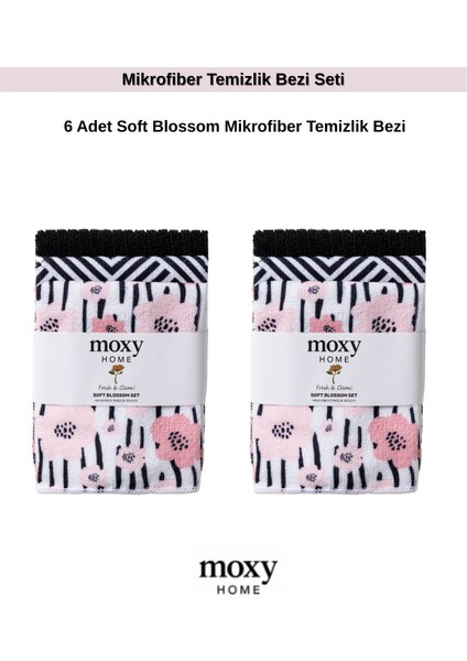Soft Blossom Mikrofiber Temizlik Bezi 2'li Set (6 Adet)