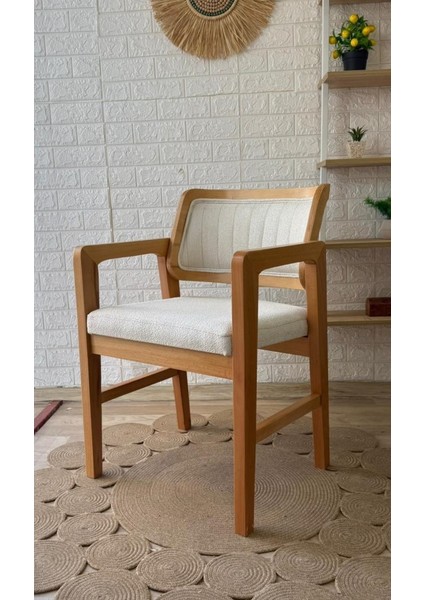 Concept Istanbul Sandalye Teddy Krem Kumaş Naturel Ahşap Sandalye fırsatları