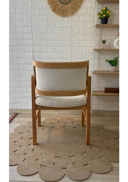 Concept Istanbul Sandalye Teddy Krem Kumaş Naturel Ahşap Sandalye indirimleri