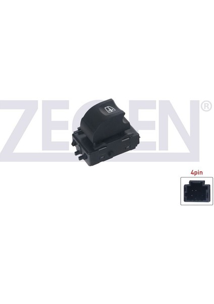 ZEGEN-ZSW1471 - Cam Açma Düğmesi Ön Sağ Tekli Megane Iıı Laguna Iıı Fluence 09> Latıtude 11>