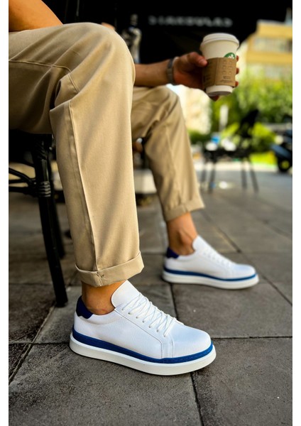 CH979 - Santoni Gbt Spor Erkek Ayakkabı Beyaz/mavı fiyatları